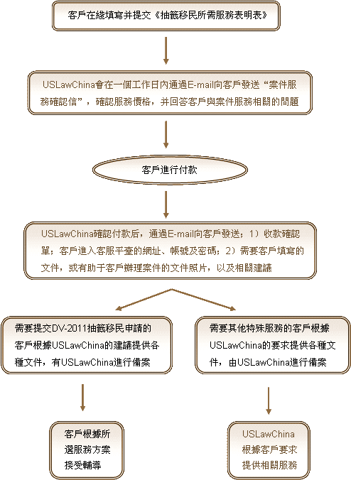 DV抽籤移民服務流程圖